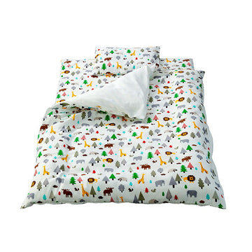 お昼寝布団7点セット アニマルキングダム グレー 幼稚園 保育園 お昼寝ふとん フジキ【送料無料 沖縄・一部地域を除く】